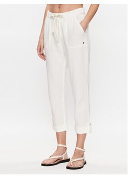 Roxy Spodnie materiałowe ERJNP03294 Biały Regular Fit ze sklepu MODIVO w kategorii Spodnie damskie - zdjęcie 168644163