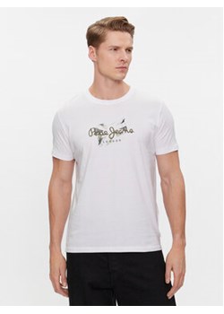 Pepe Jeans T-Shirt Count PM509208 Biały Slim Fit ze sklepu MODIVO w kategorii T-shirty męskie - zdjęcie 168645142