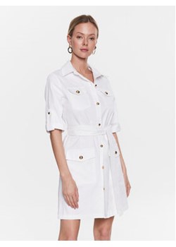 Fracomina Sukienka koszulowa FR23SD1003W40101 Biały Regular Fit ze sklepu MODIVO w kategorii Sukienki - zdjęcie 168645512