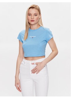 Tommy Jeans T-Shirt Essential Logo DW0DW15444 Niebieski Regular Fit ze sklepu MODIVO w kategorii Bluzki damskie - zdjęcie 168648583