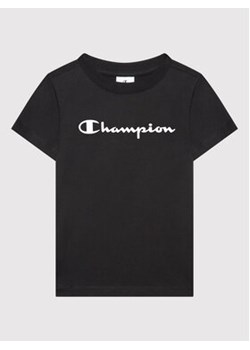 Champion T-Shirt Contrast Script Logo 404541 Czarny Regular Fit ze sklepu MODIVO w kategorii T-shirty chłopięce - zdjęcie 168649230