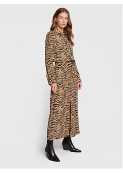 Zadig&Voltaire Sukienka codzienna Radual Tiger WWDR01158 Beżowy Regular Fit ze sklepu MODIVO w kategorii Sukienki - zdjęcie 168650380