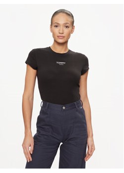 Tommy Jeans T-Shirt Bby Essential Logo DW0DW16435 Czarny Slim Fit ze sklepu MODIVO w kategorii Bluzki damskie - zdjęcie 168651870