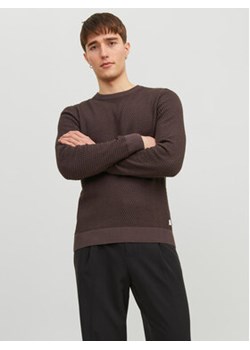Jack&Jones Sweter 12212816 Brązowy Regular Fit ze sklepu MODIVO w kategorii Swetry męskie - zdjęcie 168652400