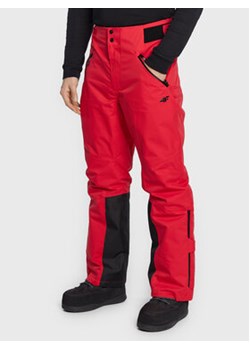 4F Spodnie narciarskie H4Z22-SPMN006 Czerwony Regular Fit ze sklepu MODIVO w kategorii Spodnie męskie - zdjęcie 168652723