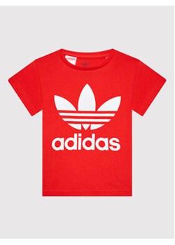 adidas T-Shirt Trefoil HC1970 Czerwony Regular Fit ze sklepu MODIVO w kategorii T-shirty chłopięce - zdjęcie 168652861