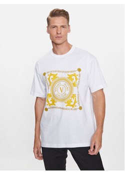 Versace Jeans Couture T-Shirt 75GAHF07 Biały Regular Fit ze sklepu MODIVO w kategorii T-shirty męskie - zdjęcie 168653030