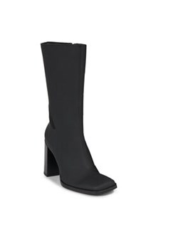 Calvin Klein Jeans Botki Heel Zip Boot Lth Wn YW0YW01113 Czarny ze sklepu MODIVO w kategorii Kozaki damskie - zdjęcie 168653422