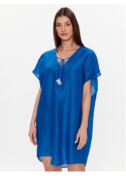 TWINSET Sukienka plażowa 231LM2MAA Niebieski Relaxed Fit ze sklepu MODIVO w kategorii Odzież plażowa - zdjęcie 168654704