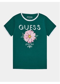 Guess T-Shirt J4RI00 K6YW4 Zielony Regular Fit ze sklepu MODIVO w kategorii Bluzki dziewczęce - zdjęcie 168657093