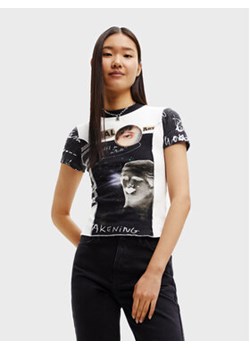 Desigual T-Shirt Real Artoholic 22WWTK25 Beżowy Slim Fit ze sklepu MODIVO w kategorii Bluzki damskie - zdjęcie 168657351
