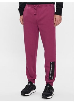 Calvin Klein Jeans Spodnie dresowe J30J324053 Fioletowy Regular Fit ze sklepu MODIVO w kategorii Spodnie męskie - zdjęcie 168659472