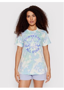 Converse T-Shirt Washed Floral Patch 10023208-A03 Niebieski Loose Fit ze sklepu MODIVO w kategorii Bluzki damskie - zdjęcie 168659923