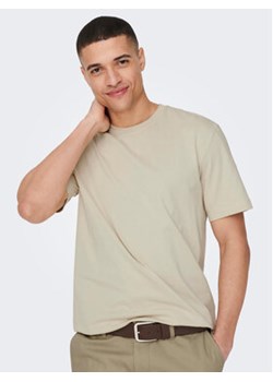 Only & Sons T-Shirt 22025208 Beżowy Regular Fit ze sklepu MODIVO w kategorii T-shirty męskie - zdjęcie 168660882
