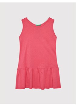 United Colors Of Benetton Sukienka letnia 3Q220V001 Różowy Relaxed Fit ze sklepu MODIVO w kategorii Sukienki dziewczęce - zdjęcie 168661384