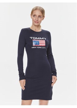 Tommy Jeans Sukienka codzienna DW0DW15889 Granatowy Slim Fit ze sklepu MODIVO w kategorii Sukienki - zdjęcie 168661664