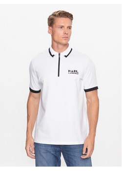 KARL LAGERFELD Polo 745081 533221 Biały Regular Fit ze sklepu MODIVO w kategorii T-shirty męskie - zdjęcie 168661740