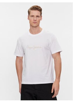 Pepe Jeans T-Shirt Chris PM509207 Biały Slim Fit ze sklepu MODIVO w kategorii T-shirty męskie - zdjęcie 168663700