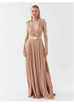 Elisabetta Franchi Sukienka wieczorowa AB-401-36E2-V680 Złoty Slim Fit ze sklepu MODIVO w kategorii Sukienki - zdjęcie 168663942