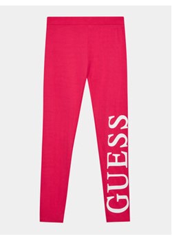 Guess Legginsy J3YB00 KBSV0 Różowy Slim Fit ze sklepu MODIVO w kategorii Spodnie dziewczęce - zdjęcie 168664184