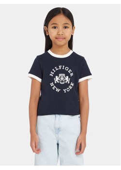 Tommy Hilfiger T-Shirt KG0KG07645 Granatowy Regular Fit ze sklepu MODIVO w kategorii Bluzki dziewczęce - zdjęcie 168664381