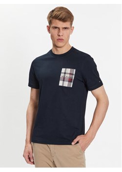 Tommy Hilfiger T-Shirt Check MW0MW32120 Granatowy Regular Fit ze sklepu MODIVO w kategorii T-shirty męskie - zdjęcie 168664572