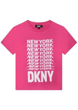 DKNY T-Shirt D35S76 S Różowy Regular Fit ze sklepu MODIVO w kategorii Bluzki dziewczęce - zdjęcie 168666544