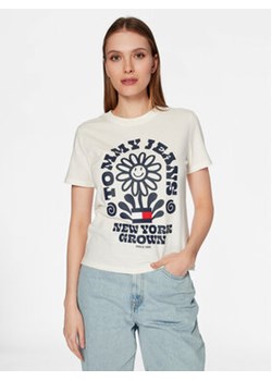 Tommy Jeans T-Shirt Homegrown DW0DW15471 Écru Regular Fit ze sklepu MODIVO w kategorii Bluzki damskie - zdjęcie 168666752