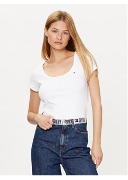 Tommy Jeans T-Shirt DW0DW16107 Biały Regular Fit ze sklepu MODIVO w kategorii Bluzki damskie - zdjęcie 168668453
