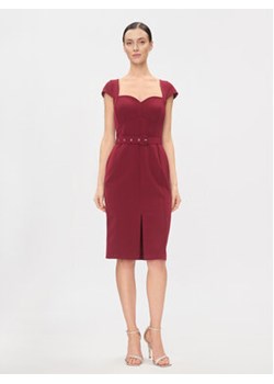 Rinascimento Sukienka koktajlowa CFC0116209003 Bordowy Slim Fit ze sklepu MODIVO w kategorii Sukienki - zdjęcie 168670710