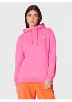 Tommy Jeans Polar Signature DW0DW14358 Różowy Oversize ze sklepu MODIVO w kategorii Bluzy damskie - zdjęcie 168670843