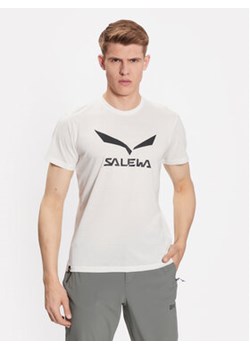 Salewa T-Shirt Solidlogo Dry 27018 Biały Regular Fit ze sklepu MODIVO w kategorii T-shirty męskie - zdjęcie 168670920