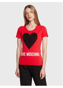 LOVE MOSCHINO T-Shirt W4H1932E 1951 Czerwony Slim Fit ze sklepu MODIVO w kategorii Bluzki damskie - zdjęcie 168671123