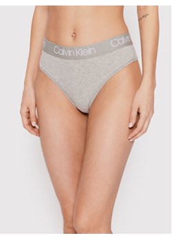 Calvin Klein Underwear Stringi 000QD3754E Szary ze sklepu MODIVO w kategorii Majtki damskie - zdjęcie 168672493