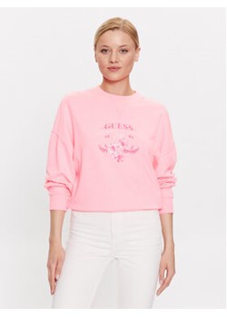 Guess Bluza Neon W3GQ20 KBQH0 Różowy Relaxed Fit ze sklepu MODIVO w kategorii Bluzy damskie - zdjęcie 168673732