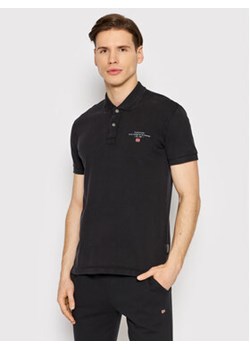 Napapijri Polo Elbas NP0A4GDL Czarny Regular Fit ze sklepu MODIVO w kategorii T-shirty męskie - zdjęcie 168675170