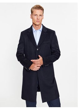 Boss Płaszcz wełniany H-Hyde-234 50502327 Granatowy Slim Fit ze sklepu MODIVO w kategorii Płaszcze męskie - zdjęcie 168678692