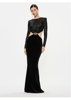 Elisabetta Franchi Sukienka wieczorowa AB-512-37E2-V650 Czarny Regular Fit ze sklepu MODIVO w kategorii Sukienki - zdjęcie 168679651
