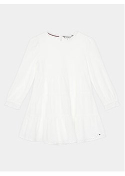 Tommy Hilfiger Sukienka codzienna Anglaise KG0KG07779 D Biały Regular Fit ze sklepu MODIVO w kategorii Sukienki niemowlęce - zdjęcie 168679862