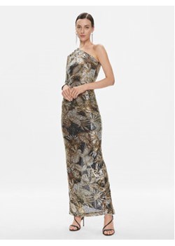 Just Cavalli Sukienka wieczorowa 75PAO946 Złoty Slim Fit ze sklepu MODIVO w kategorii Sukienki - zdjęcie 168680562