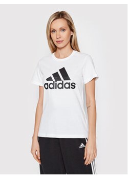 adidas T-Shirt Essentials Logo GL0649 Biały Regular Fit ze sklepu MODIVO w kategorii Bluzki damskie - zdjęcie 168680660