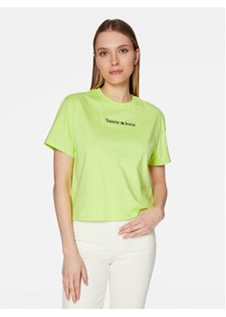 Tommy Jeans T-Shirt Serif Linear DW0DW15049 Zielony Regular Fit ze sklepu MODIVO w kategorii Bluzki damskie - zdjęcie 168681342