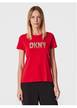 DKNY T-Shirt P2MH7OMQ Czerwony Regular Fit ze sklepu MODIVO w kategorii Bluzki damskie - zdjęcie 168682251