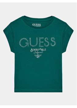 Guess T-Shirt J4RI37 J1314 Zielony Regular Fit ze sklepu MODIVO w kategorii Bluzki dziewczęce - zdjęcie 168682921