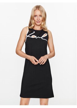 KARL LAGERFELD Sukienka codzienna Ikonik 2.0 236W1354 Czarny Slim Fit ze sklepu MODIVO w kategorii Sukienki - zdjęcie 168683063