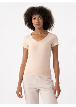4F T-Shirt 4FAW23TTSHF0941 Écru Slim Fit ze sklepu MODIVO w kategorii Bluzki damskie - zdjęcie 168683870