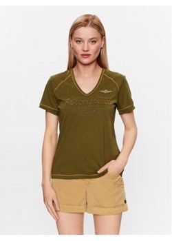 Aeronautica Militare T-Shirt 231TS2094DJ598 Zielony Regular Fit ze sklepu MODIVO w kategorii Bluzki damskie - zdjęcie 168684391