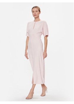 Tommy Hilfiger Sukienka koktajlowa Shiny Interlock C-Nk Ss WW0WW40732 Różowy Slim Fit ze sklepu MODIVO w kategorii Sukienki - zdjęcie 168684413