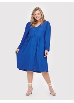 ONLY Carmakoma Sukienka codzienna Nanna 15265672 Niebieski Regular Fit ze sklepu MODIVO w kategorii Sukienki - zdjęcie 168686324