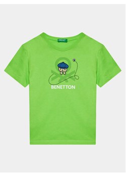 United Colors Of Benetton T-Shirt 3I1XG10CY Zielony Regular Fit ze sklepu MODIVO w kategorii T-shirty chłopięce - zdjęcie 168686713